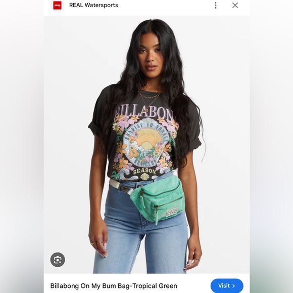 NWT Billabong Rare Corduroy Bum Bag | Tropical Green | Crossbody Sling - Picture 6 of 11